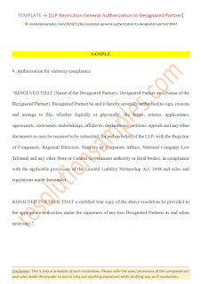 llp resolution general authorization to designated partner