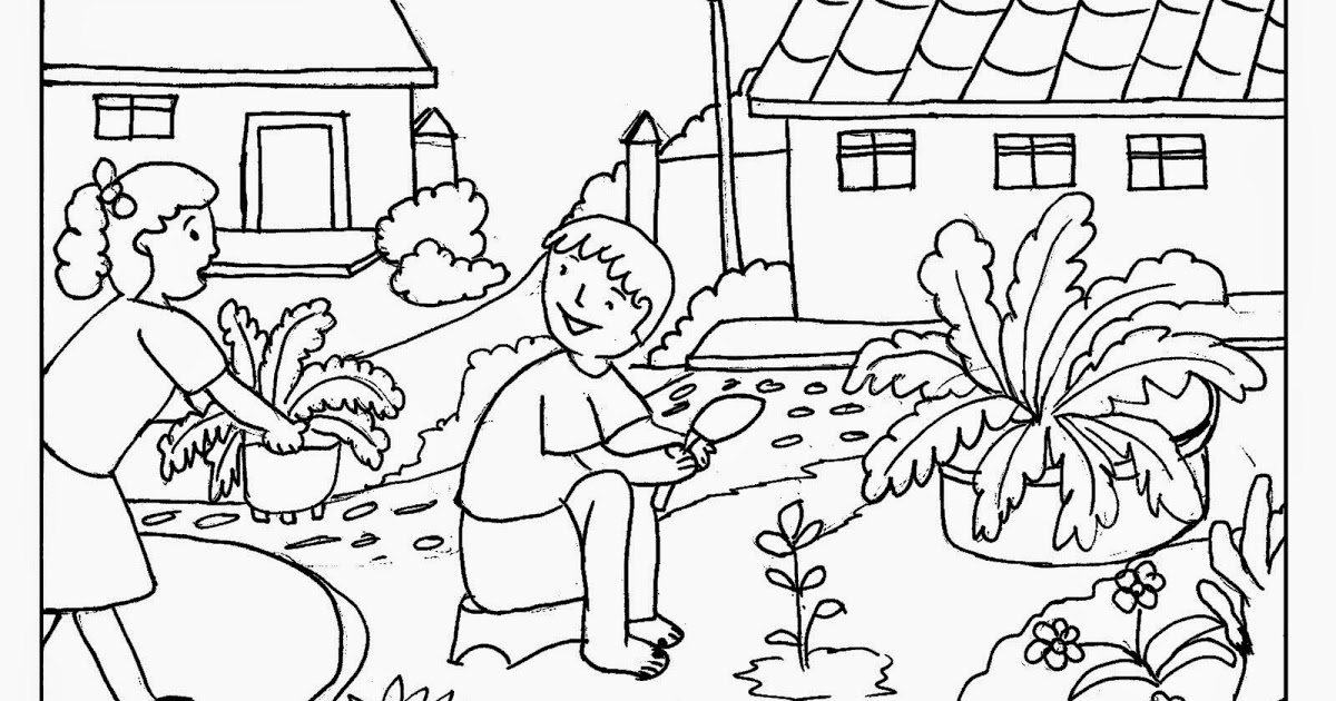 Download Gardening Coloring Pages for Kids