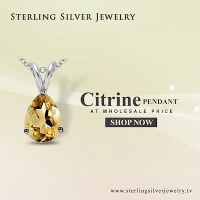 citrine sterling silver pendant