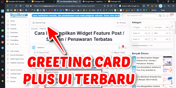 Cara Memperbaiki Greeting Card Postingan Plus UI by Saifullah.id