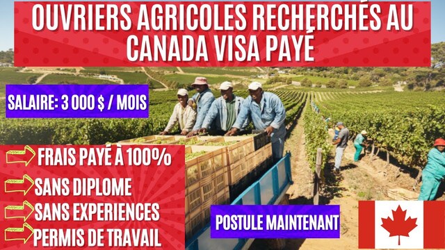 Recrutement des Ouvriers Agricoles au Canada 2023