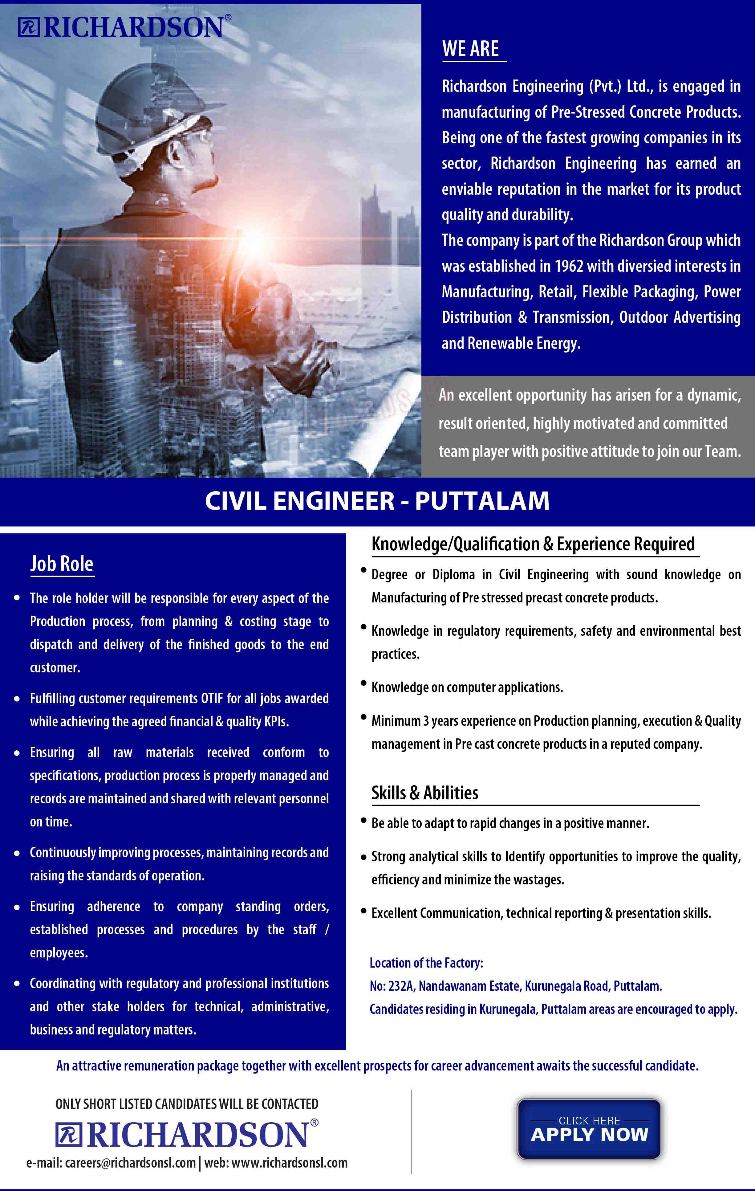 Civil Engineer Vacancy