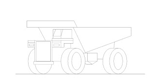 menggambar dump truck