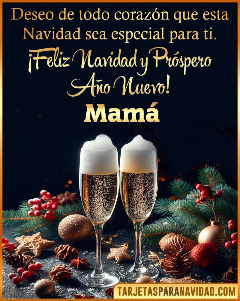 Mensaje de feliz navidad y prospero año nuevo mamá