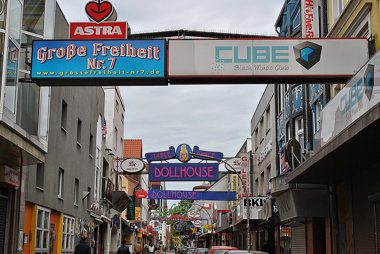 Hamburg, St Pauli, Reeperbahn, dzielnica czerwonych latarni