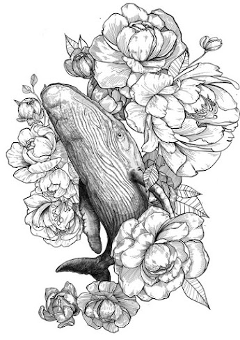 Whale-with-Peonies-Flowers-Tattoo-Design