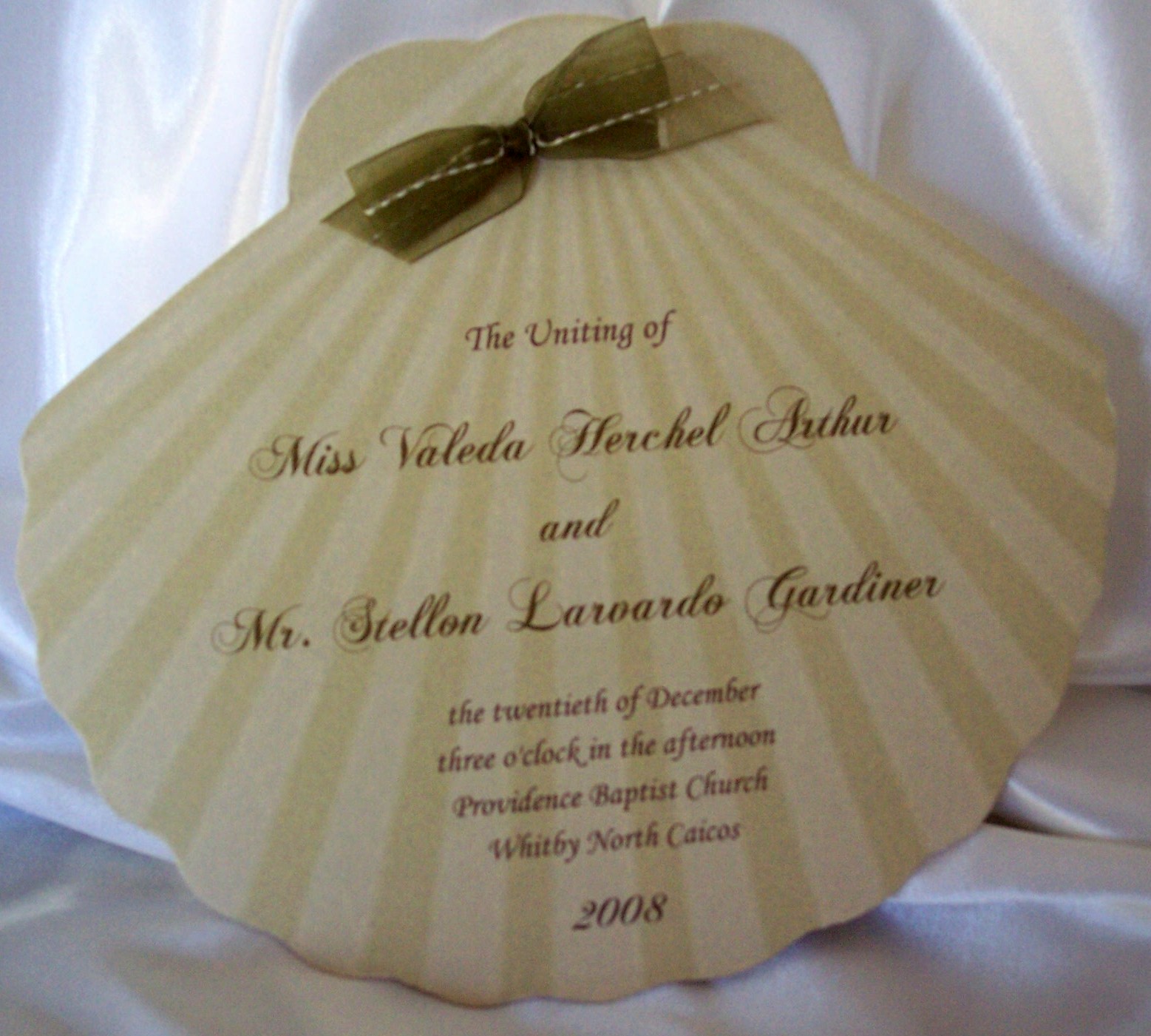 seashell fan wedding program