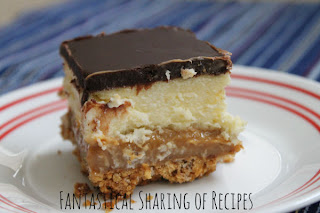 Dulce de Leche Cheesecake Bars - 4 layers of sinful sweet deliciousness | www.fantasticalsharing.com
