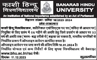 BHU Recruitment 2023,Clinical Associates