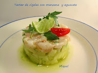 Tartar de cigalas, manzana acida y aguacate