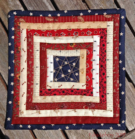 Fourth of July Mug Rug 6" x 6"