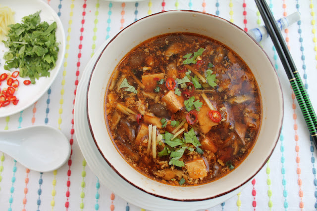 Food Lust People Love: Hot and sour chicken soup is a restaurant favorite that is quick and easy to make at home. With bits of chicken breast and cubes of tofu, it’s high in protein with a comforting spicy and flavorful broth that will cure whatever ails you.