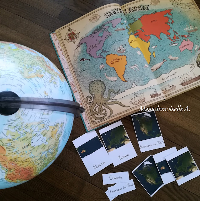 Continents : Livre Cartes, globe, cartes de nomenclature Maaademoiselle A. Shop