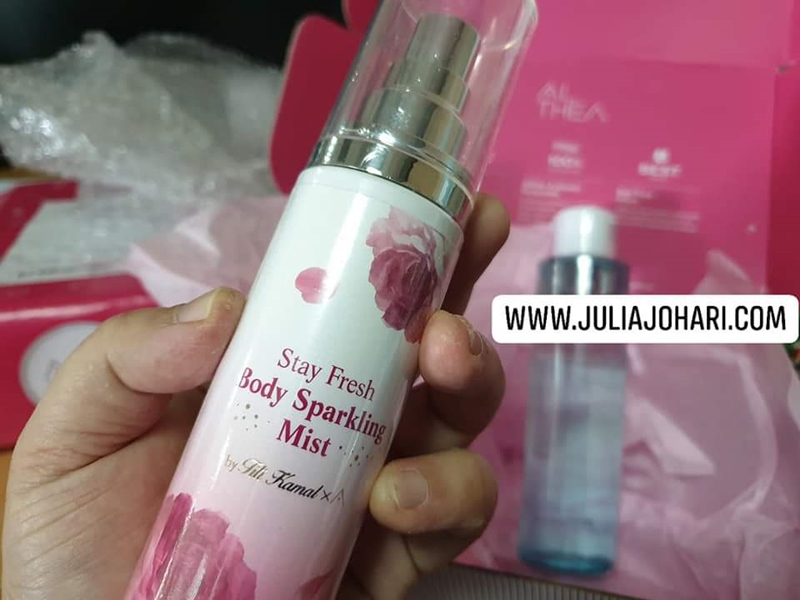 Stay Fresh Body Sparkling Mist dan Pore Purifying Serum Cleanser dari Althea Korea 