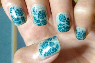 glitter gal silver 3d holo stamping BM204