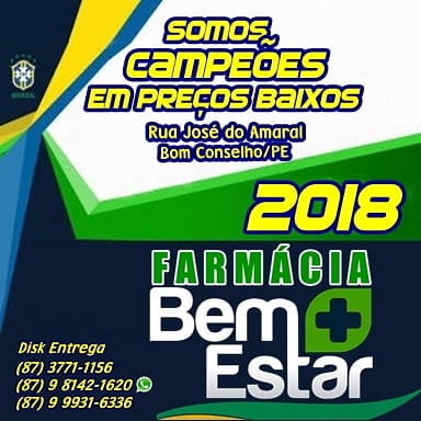 A FARMÁCIA BEM ESTAR INFORMA QUE ATENDERÁ EM HORÁRIO NORMAL NESSA SEXTA-FEIRA, 22/06