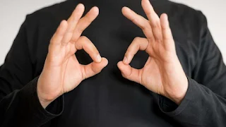Personas comunicándose en lengua de señas.