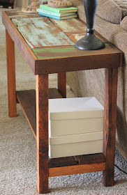 make a sofa table from reclaimed wood scraps