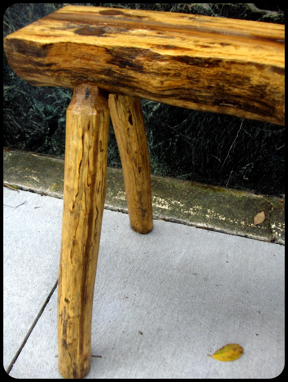 Furnitologist: Rustic Solid Wood Log Bench
