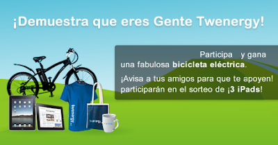 premios promocion Sorteo persona eficiente TWENERGY bicicleta eléctrica 3 iPads