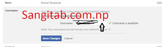 How to set username in Facebook