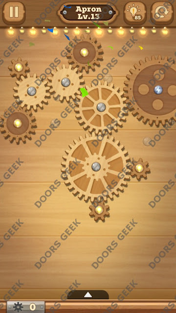 Fix it: Gear Puzzle [Apron] Level 13 Solution, Cheats, Walkthrough for Android, iPhone, iPad and iPod