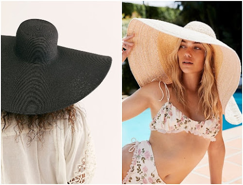 Oversized Straw Sun Hat Black Neutral