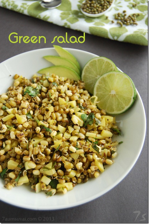 Green gram and green mango salad