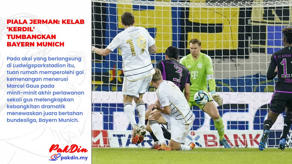 Marcel Gaus menjaringkan gol pada masa kecederaan separuh masa kedua untuk melengkapkan kebangkitan sensasi dan mencetuskan sambutan liar daripada penonton Ludwigsparkstadion
