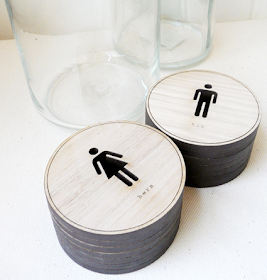 his and her round wood boxes