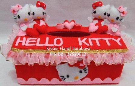 Kreasi Flanel  Surabaya Kotak Tisu Hello  Kitty 