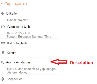 Blogger description (Açıklama) ekleme yapma