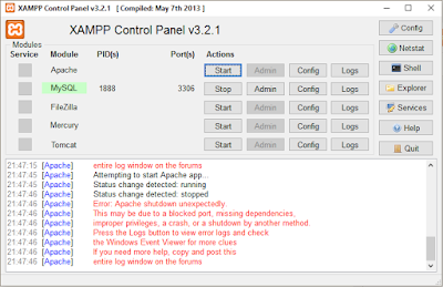 xampp apache error tidak bisa running