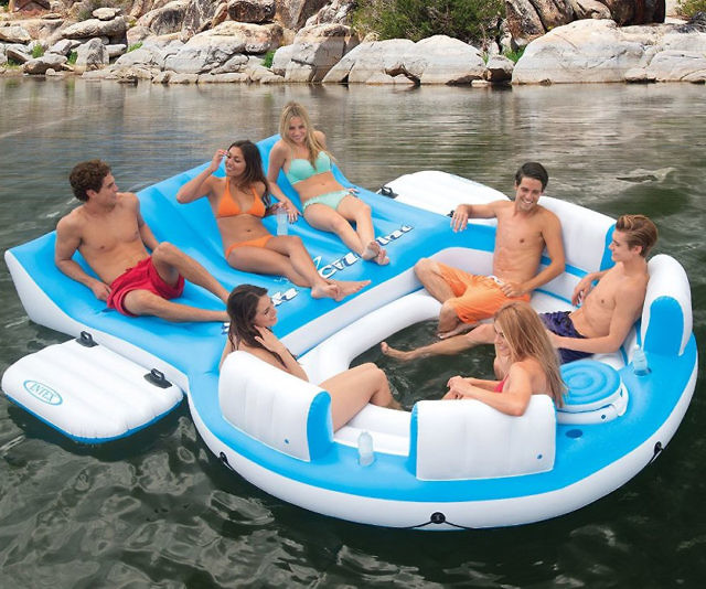 Escape the Shore and Dive into Adventure Discover the Ultimate Six Person Inflatable Raft!
