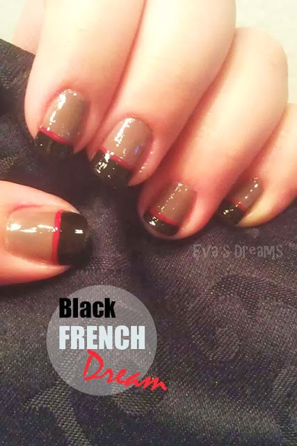 Nails of the week: Nail art design - Black French mit Highlight