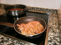 Fideua de pescado (con gambas).