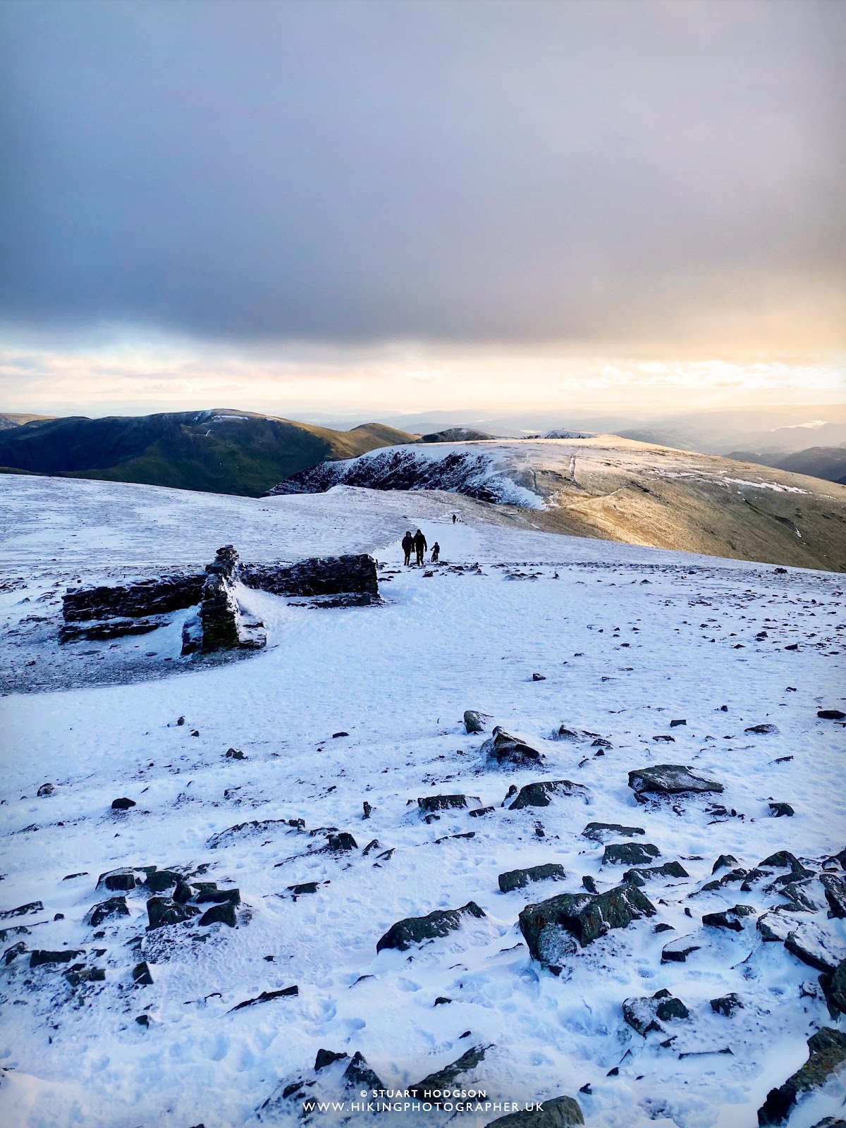 Helvellyn snow walk via Striding Edge & Swirral Edge