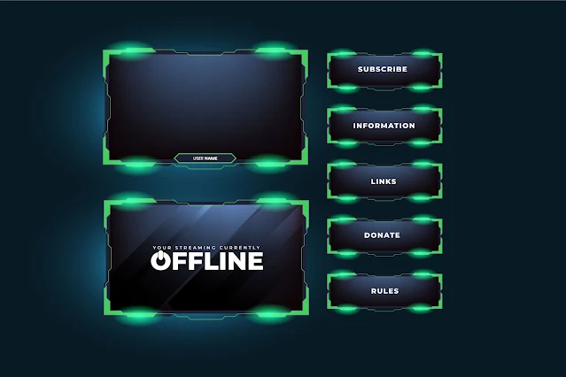 Live overlay design with green color free download