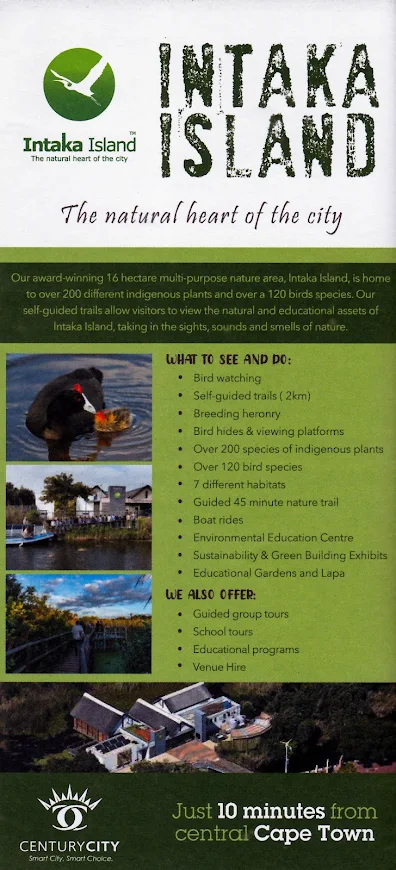 Intaka Island, Cape Town Public Location / Information Brochure Front