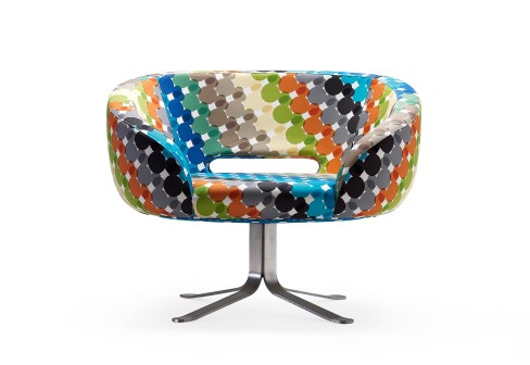 Retro Modern Chair by Cappellini - the Multicolor Rive Droite Swivel Chair