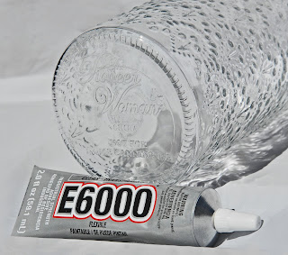 mason jar and e6000 glue