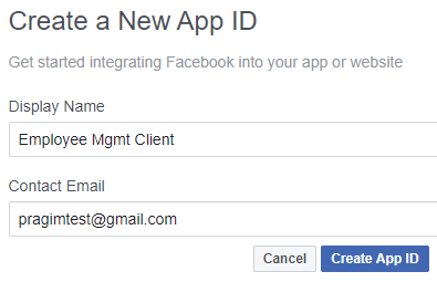 register your app with facebook