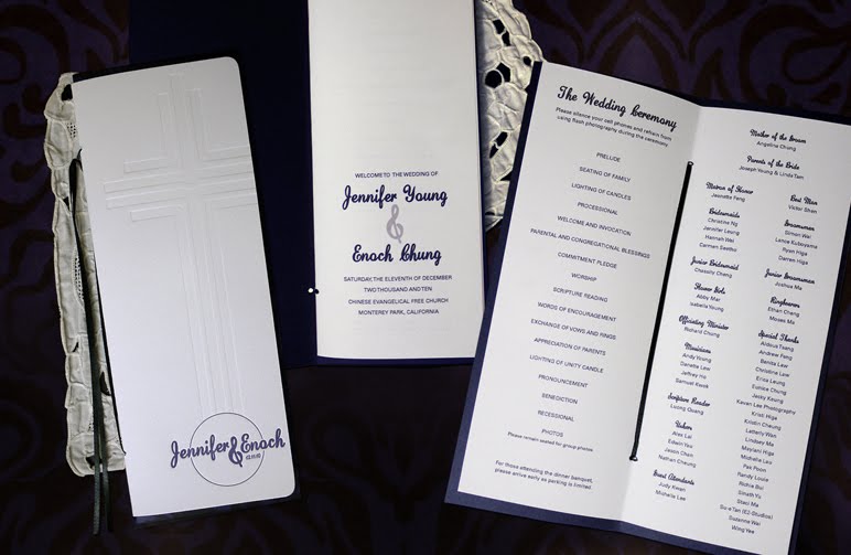 I designed these wedding programs for them The wedding was held in a church 