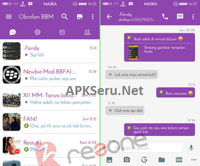 BBM Mod SImple Purple V2.13.0.26 apk Clone dan Unclone