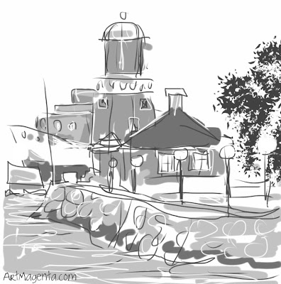 Helsingborg, urban sketch by ArtMagenta.