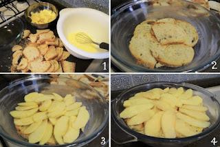 foto preparazione Ricetta dolce con pane e mele per bambini