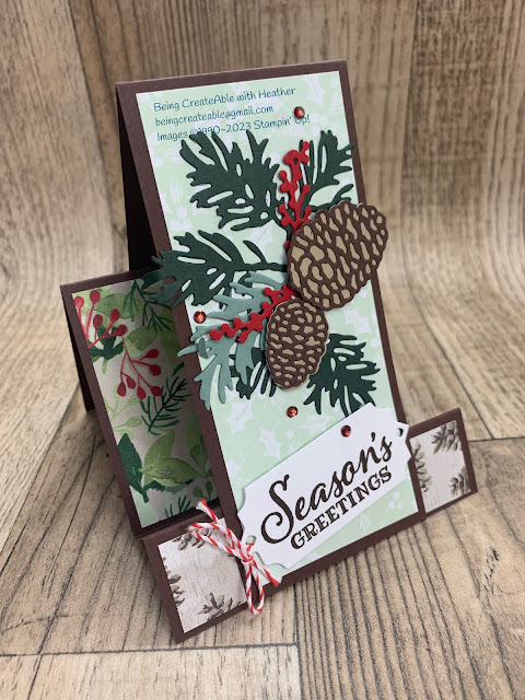 Interesting Card design, Stampin' Up! Being CreateAble with Heather