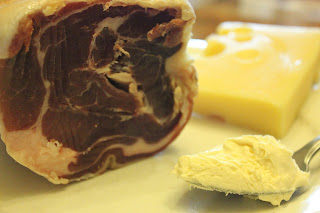 Organic parma ham, raw milk cheese and raw cream