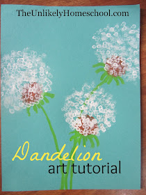 Dandelion Art Tutorial {The Unlikely Homeschool}