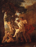 Venus, Faun and Putti by Nicolas Poussin - Mythology Paintings from Hermitage Museum